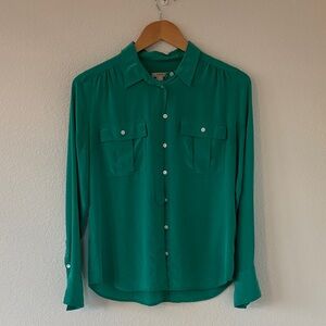 J. Crew Teal Casual Button-Down Shirt size 6